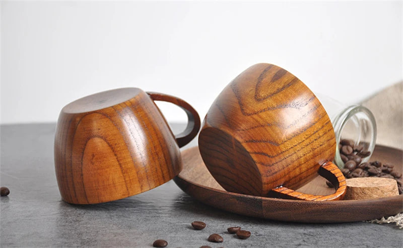 Wooden Big Belly Cups Handmade Natural Spruce Wood Cups Beer Tea Coffee Milk Water Cup Kitchen Bar Drinkware for Kitchen