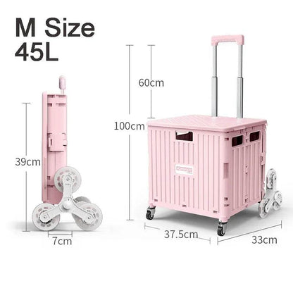 45/65L Folding The Folding Shopping Cart Trolley Portable Home Shopping Cart Folding cart with 2 /4 /8 Wheels - MarvelouStoree