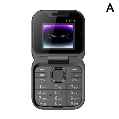 2024 New Mini Flip Mobile Phone Portable Foldable Large Screen Display Phone Blacklist Speed Dial Vibration 2SIM Card Phone