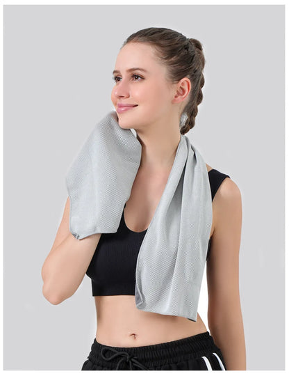 Portable Mini Silica Gel Set Cold Towel Polyester Fiber Outdoor Cooling Towel Fitness sports gym Running quick Dry Cool Towel