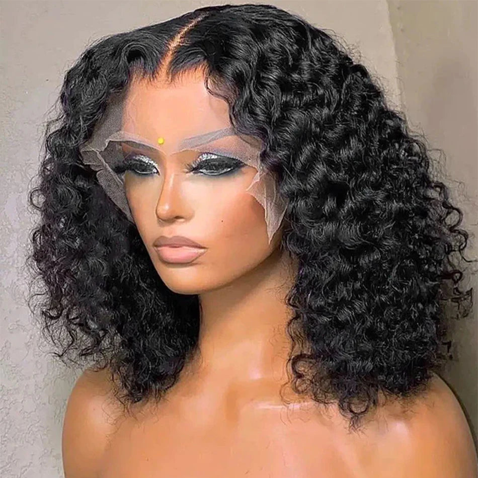 Wear And Go Bob Wigs For Women Human Hair 180% Water Wave Glueless Wig Ready To Go Human Hair Wigs Pre Cut Lace Air Wig Sale 180