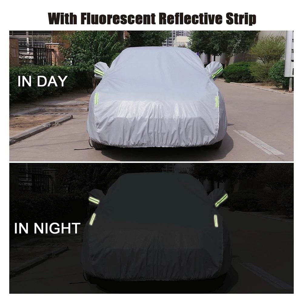 S-XXL Car Cover Sedan Full Covers with Reflective Strip Sunscreen Protection Dustproof&Waterproof UV Scratch-Resistant Universal - MarvelouStoree