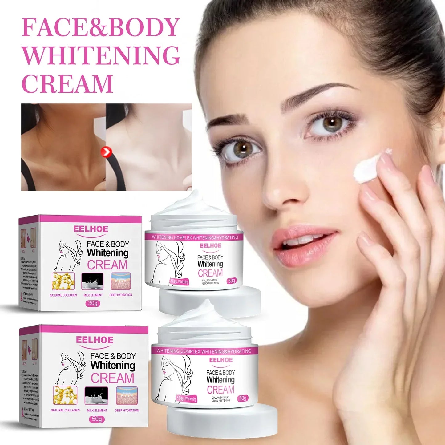 New Face Body Brightening Cream Thigh Underarm Inner Melanin Lightening Lotion Feminine Gentle Nourishing Dark Skin Care Cream