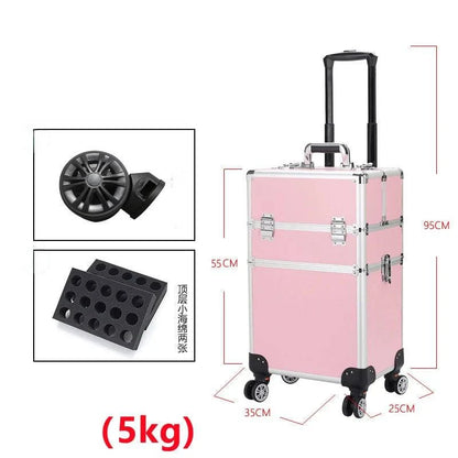 Multi-functional New Trolley cosmetic bag,rolling luggage Makeup Toolbox case Cosmetic Bags on Wheel,Nail tattoo trolley box bag - MarvelouStore