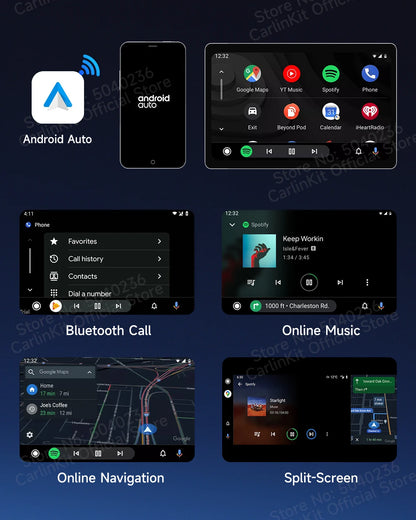 2024 New CarlinKit Android 13 CarPlay AI Box HDMI Wireless CarPlay Android Auto TV Video Box Qualcomm SDM660 8-Core Split Screen
