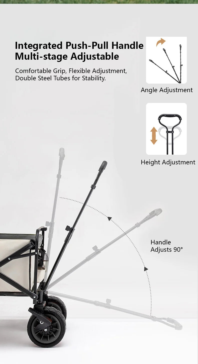 Camping Cart Outdoor Foldable Cart Oversized Camping Vehicle Picnic Vehicle Trailer Camping Trolley Stall Small Cart