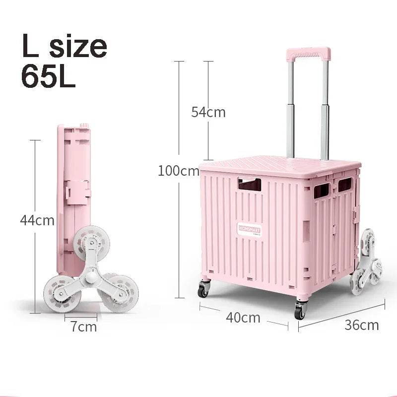 45/65L Folding The Folding Shopping Cart Trolley Portable Home Shopping Cart Folding cart with 2 /4 /8 Wheels - MarvelouStoree