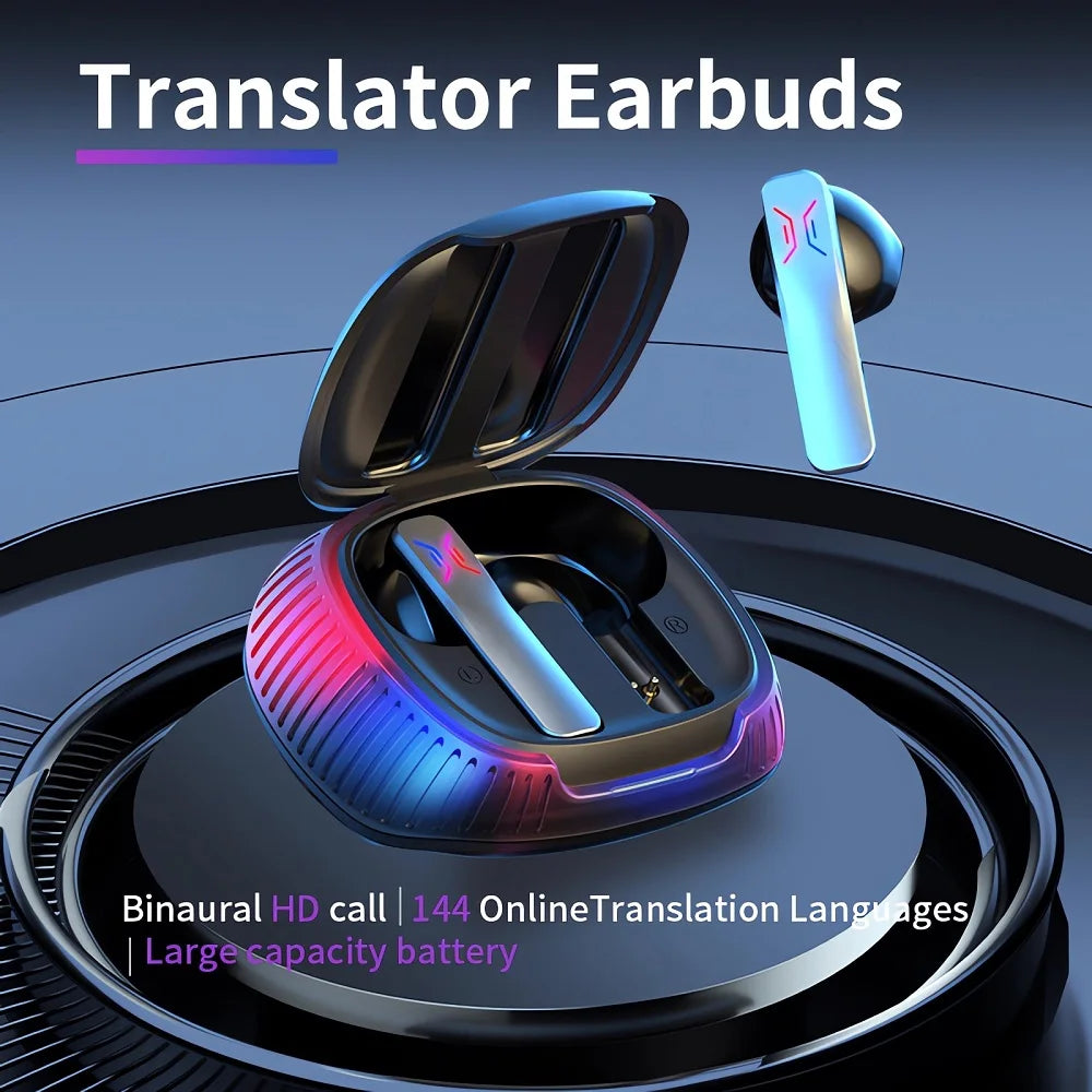 Original 74 Languages Translatoe Earbuds Smart Voice Translate Real Time Support Online OffLine 4 Translation Mode AI Conversion