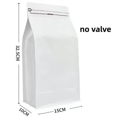 50pcs 100g 250g 500g 1kg Wholesale Matte White Ziplock Box Bottom Roasted Coffee Bag Pouches Flexible Packaging With Valve