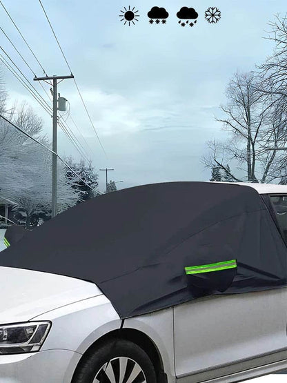 Universal Oxford Fabric Car Front Windscreen Cover Car Windshield Snow Sun Shade Cover With Reflective Stripe Winter Snow Cover - MarvelouStoree