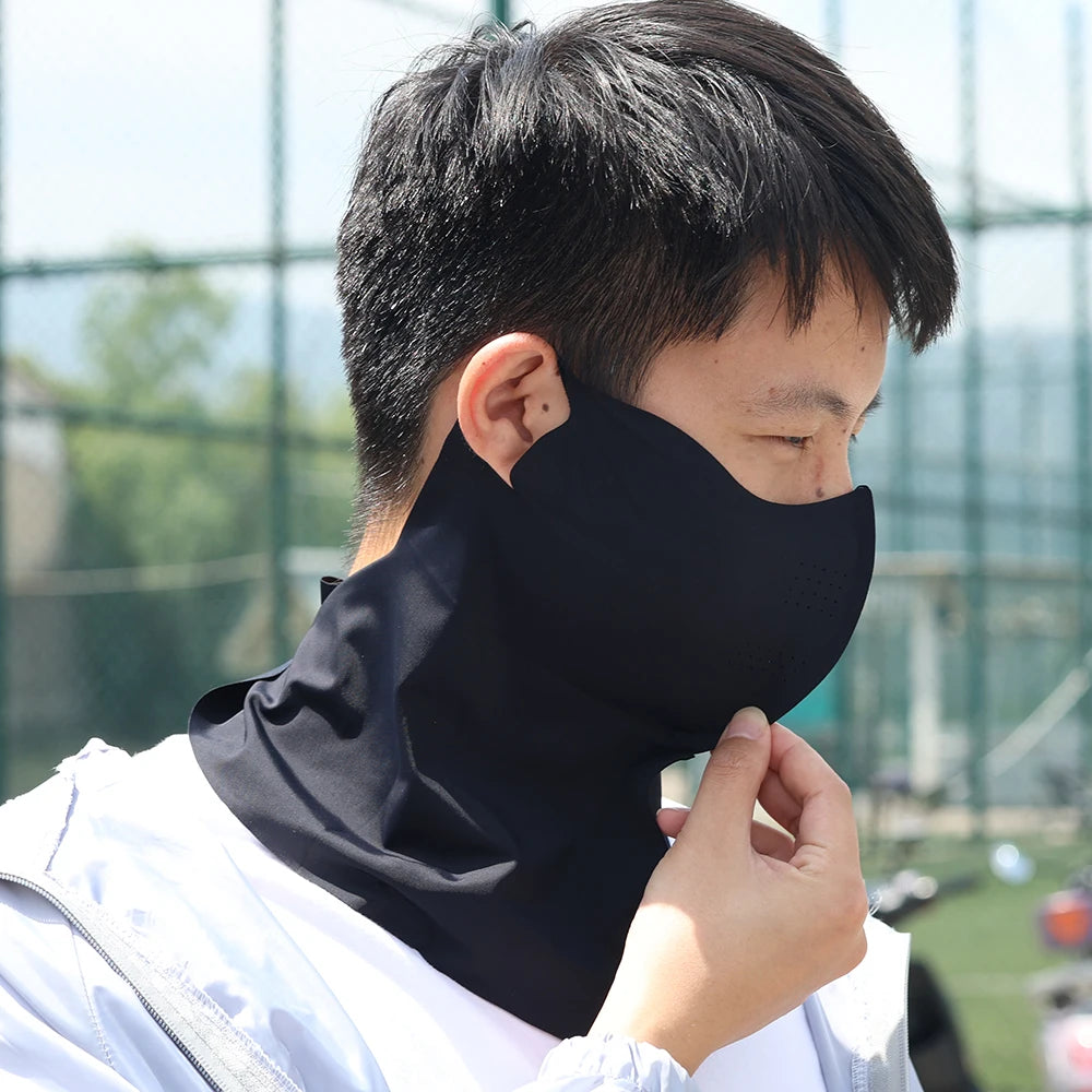 Women Summer UV Protection Neck Scarf Ice Silk Face Mask Cover Outdoor Wrap Cover Sports Cycling Sun Proof Sunscreen Dustproof