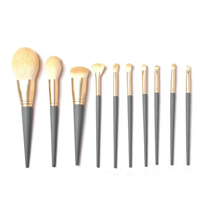 10Portable Soft-Bristled Makeup Brushes Morandi Color Makeup Brush Set Novice Beginners Advanced Full Set of Makeup Tools