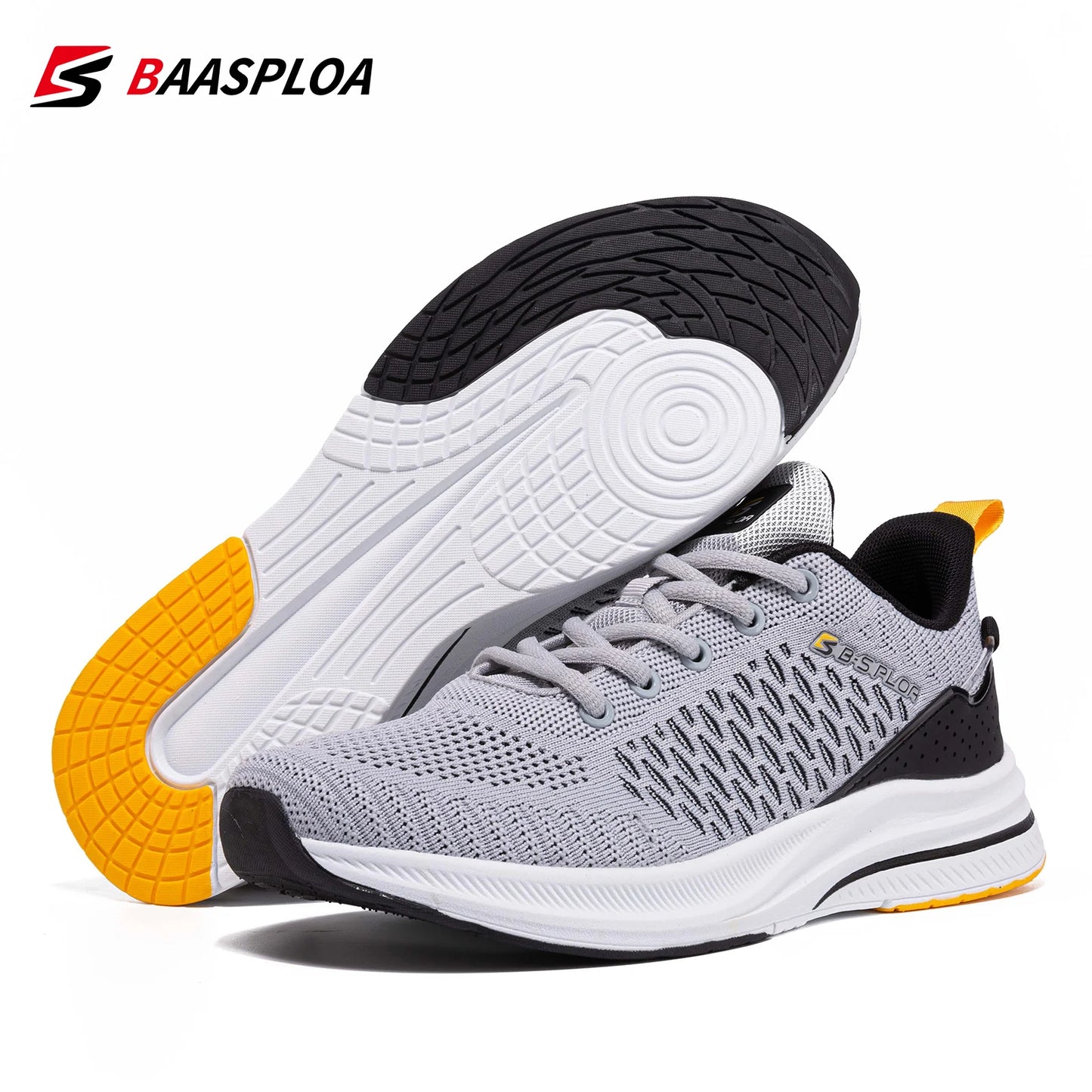 Baasploa Lightweight Running Shoes For Men 2022 Men's Designer Mesh Casual Sneakers Lace-Up Male Outdoor Sports Tennis Shoe