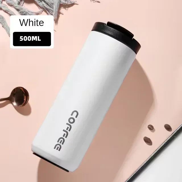 500ML Stainless Steel Coffee Thermos Bottle Thermal Mug Leakproof Car Vacuum Flasks Coffee Cup Travel Portable Insulated Bottles