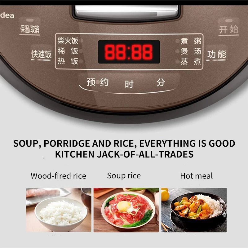 Midea rice cooker household 4L multifunctional mini rice cooker available for 2-4 people with intelligent appointment