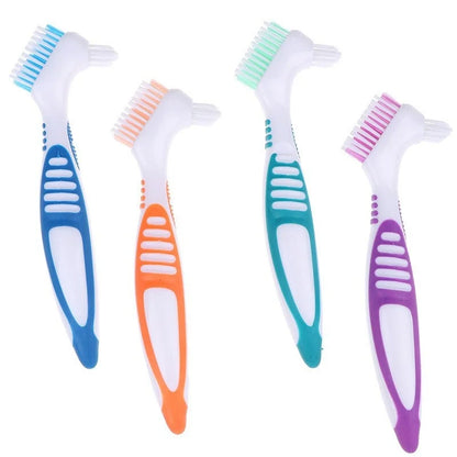 1pc Denture Toothbrush Cleaning Brush Double Sided Denture Brush Invisible Braces Orthodontic Retainer Descaling Brush