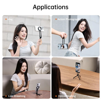 Ulanzi MA30 Carabiner-Mounted Phone Tripod Dual-sided Magnetic Phone Holder for Video Light Outdoor Travel Vlog Livestreaming