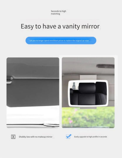 Car Sun Visor Vanity Mirror Rechargeable Touch Sensor Cosmetic Mirror Large Screen Car Vanity Mirr