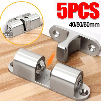 5/1pcs Furniture Door Ball Latch Brass Double Roller Spring Ball Catch Latches Cabinet Closet Door Adjustable Tension Latch