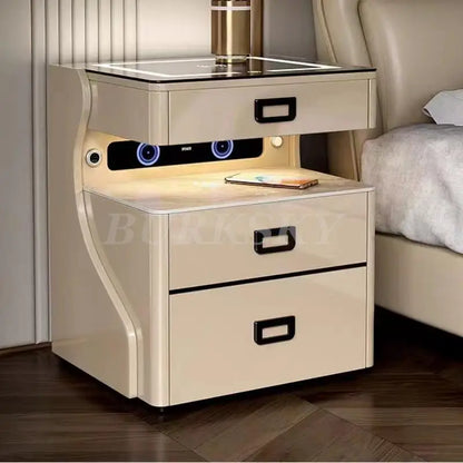 Bedside Table For Living Room Smart Ctorage Cabinet Modern Furniture Bed Side Safe For The Bedroom With Wireless Charging