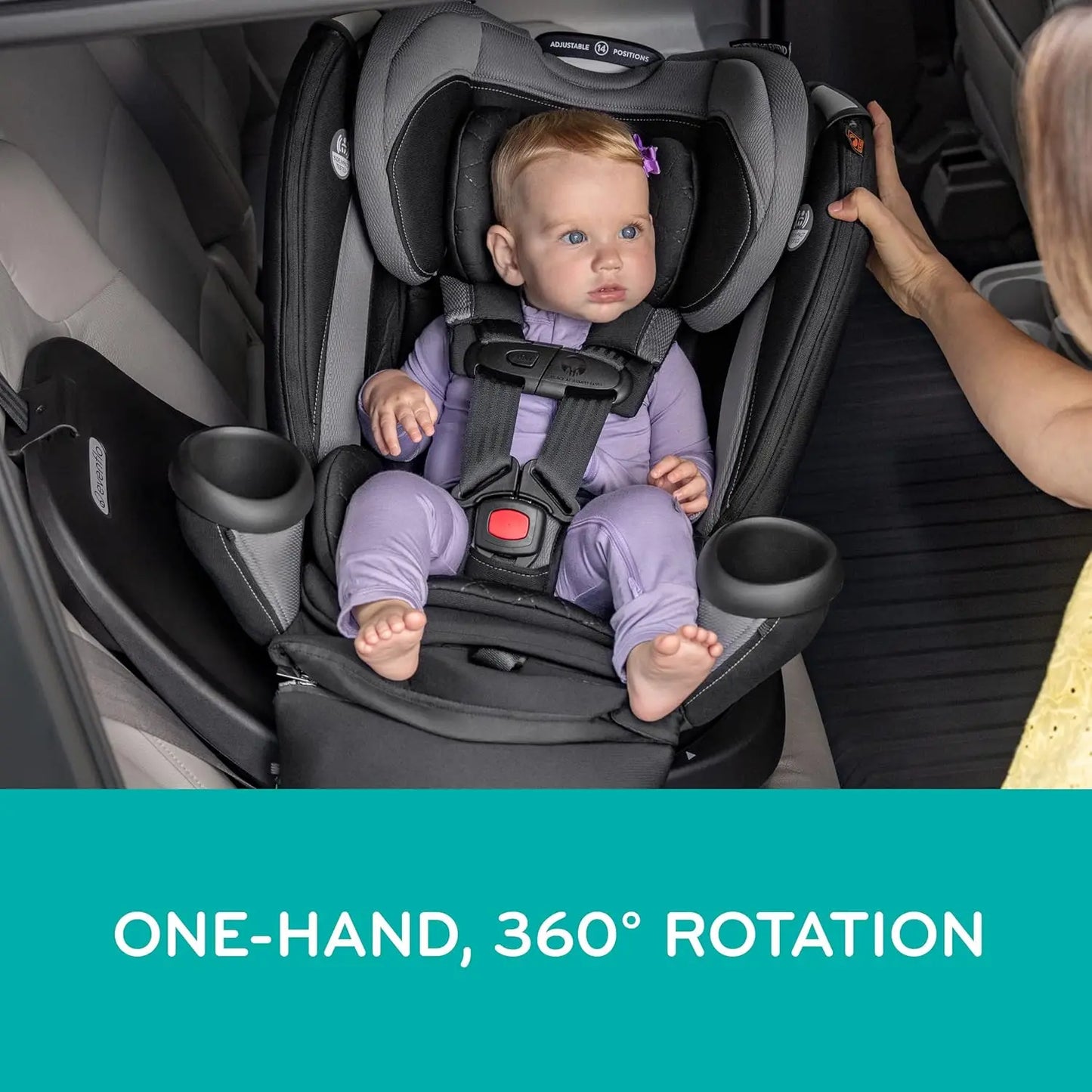 Revolve360 Extend Rotational All in 1 Convertible Car Seat, Rear Facing up to 50 Pounds with 360 Degree Rotation