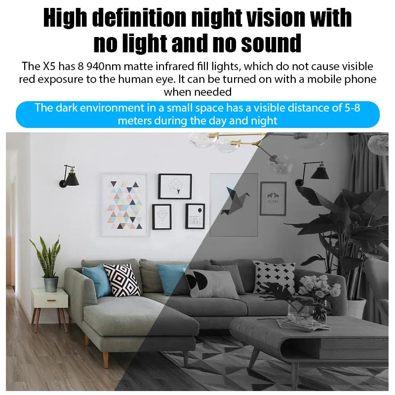 1080P Full HD Mini Camera Wifi IP Smart Indoor Night Vision AI Human Camcorder Audio Video Wired for Home Security Surveillance