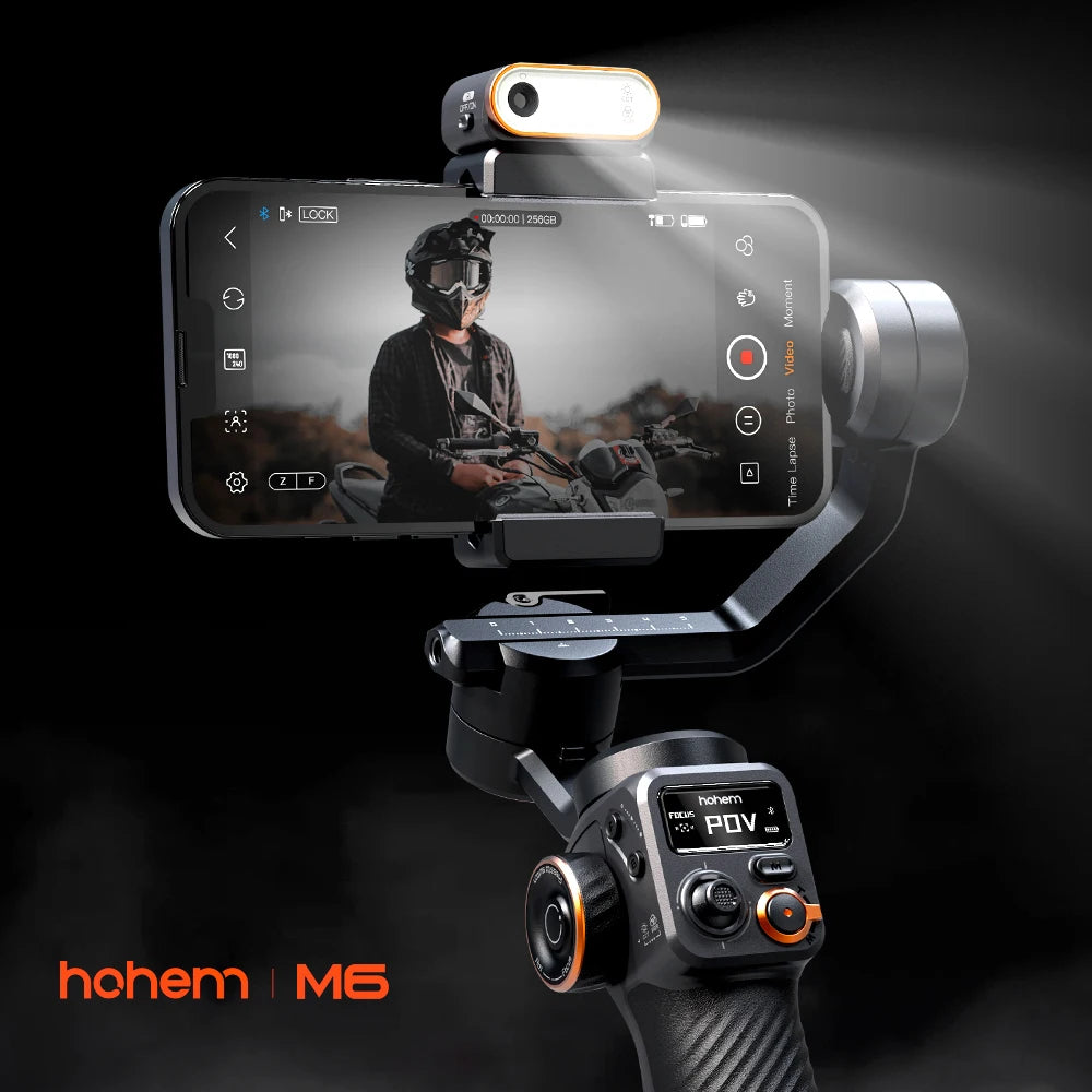 Hohem iSteady M6 KIT Handheld Gimbal Stabilizer Selfie Tripod for Smartphone with AI Magnetic Fill Light Video Lighting