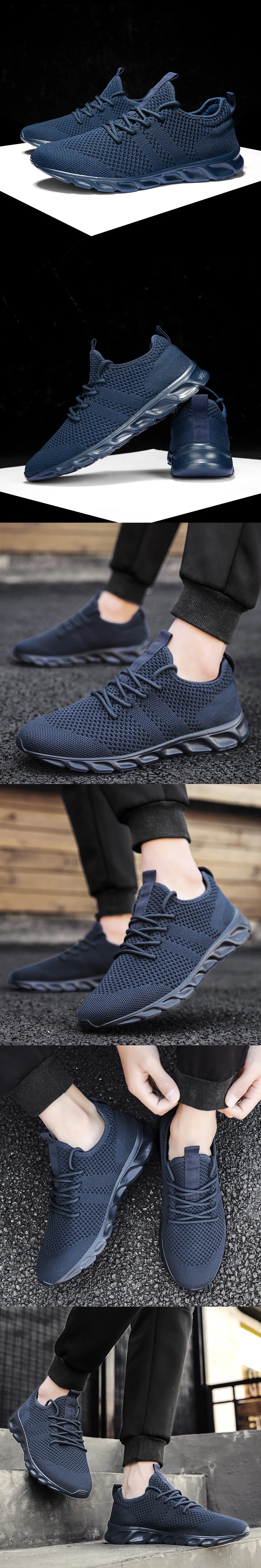 Men Casual Sport Shoes Light Sneakers White Outdoor Breathable Mesh Black Running Shoes Athletic Jogging Tennis Shoes