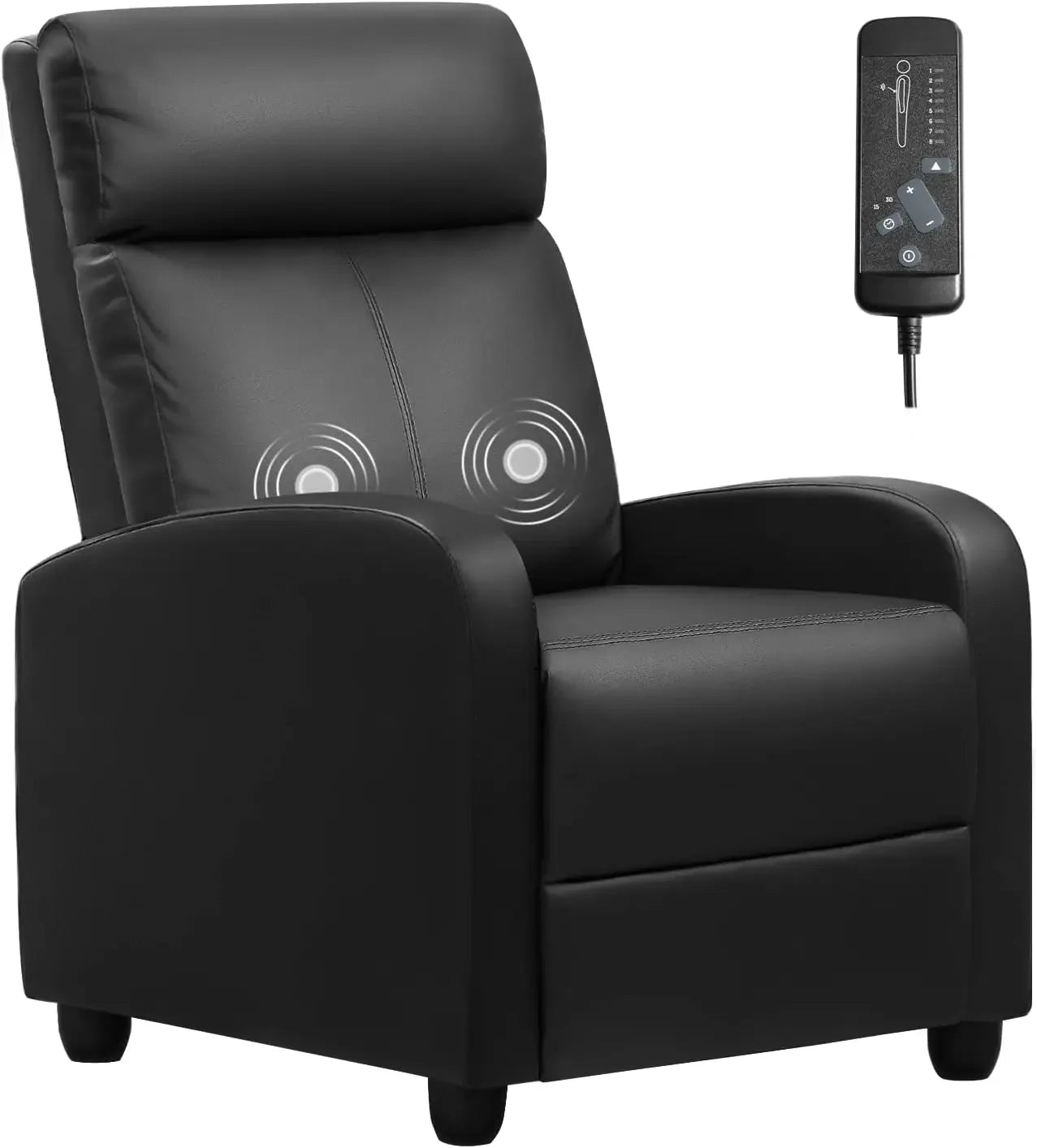 Massage Recliner Chair for Living Room Adjustable PU Leather Reclining Chair Home Theater Seating Modern Single Sofa for Adults