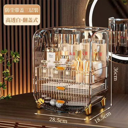 New Organizer Jewelry Cosmetic Storage Box Transparent Quality Container Capacity Desktop High Drawer Skincare Large Type