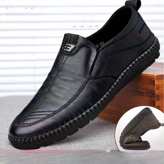 Mens Leather Loafers Non Slip Walking Flats Breathable Outdoor Slip on Casual Shoes for Male Work Office Driving Sneakers2 - MarvelouStoree