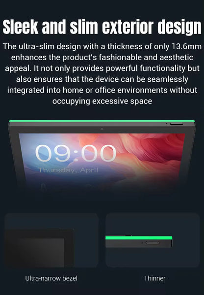 10.1 Inch inwall Smart Home Control Panel Android 13 POE Tablet,Camera ,LED Lights,Zigbee/Matter protocal, Relay, RS232, RS485