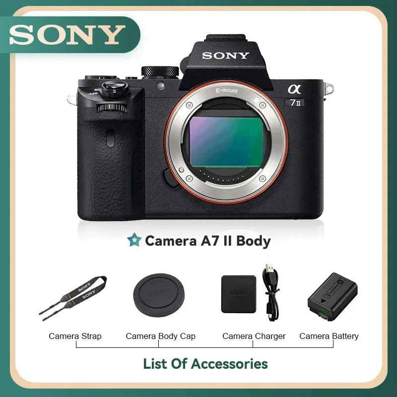 Sony Alpha A7 II A7 III A7S A7R II A7R III Full Frame Mirrorless Camera Digital Compact Camera 4K Professional Photography（Used）