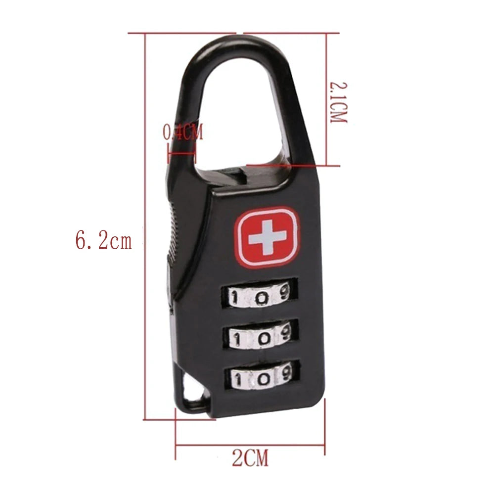 50-1Pcs Alloy Mini Lock Padlock Outdoor Travel Luggage Zipper Backpack Handbag Safe Anti-theft Combination Code Number Lock