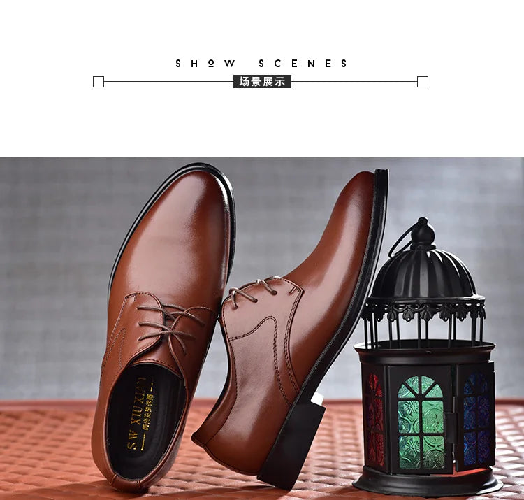 Men Dressing Shoes Formal for Men's Casual Shoe Leather Social Wedding Designer Pointed Toe Black Office Winter Shoes Brand 2023