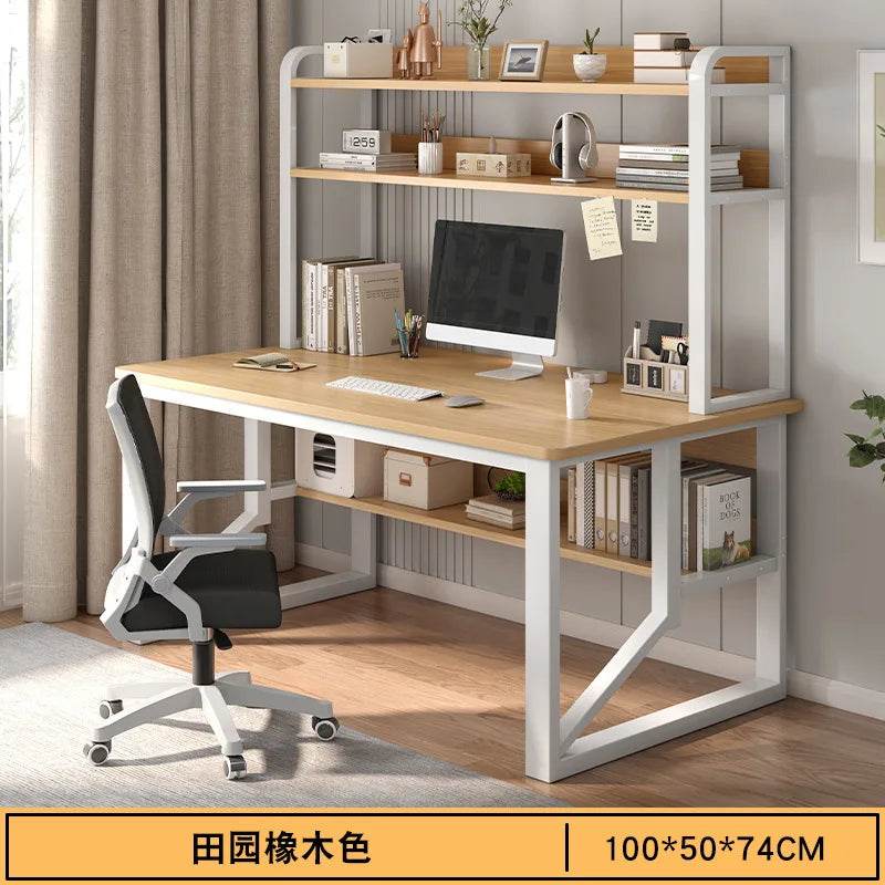 Computer Study Desk With Storage Bookshelf Office Workstation Organizer Desk for Home Students Professionals Length 100/120cm - MarvelouStoree