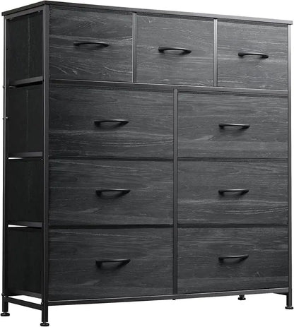 9-Drawer Dresser, Fabric Storage Tower for Bedroom, Hallway, Closet, Tall Chest Organizer Unit for Bedroom with Fabric Bins