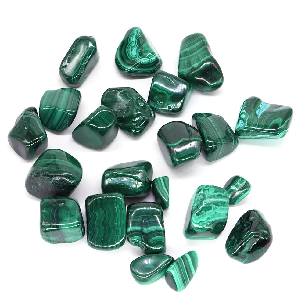 Natural Malachite Tumbled Stone Healing Quartz Crystal Mineral Specimen Teaching Research Reiki Green Gemstone Collectible Decor