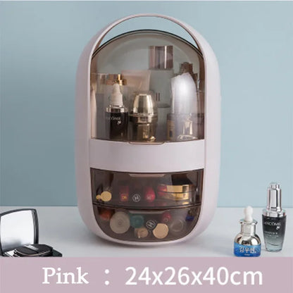 New Desktop Dustproof Organizer Storage Waterproof Fashion Skin Big Cosmetic Care Capacity Beauty Drawer Storage Box Makeup Bath