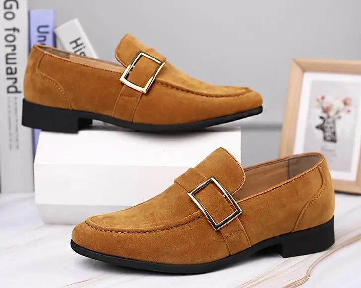 Spring New Mens Casual Business Shoes Loafers Men Dress Shoes Faux Suede Driving Shoes Fashion Formal Shoes for Men Sneakers