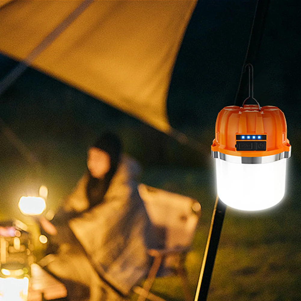 Built-in Battery Powerful USB Rechargeable LED Camping Lights Outdoor Camping BBQ Tents Hanging Lantern Emergency Power Bank