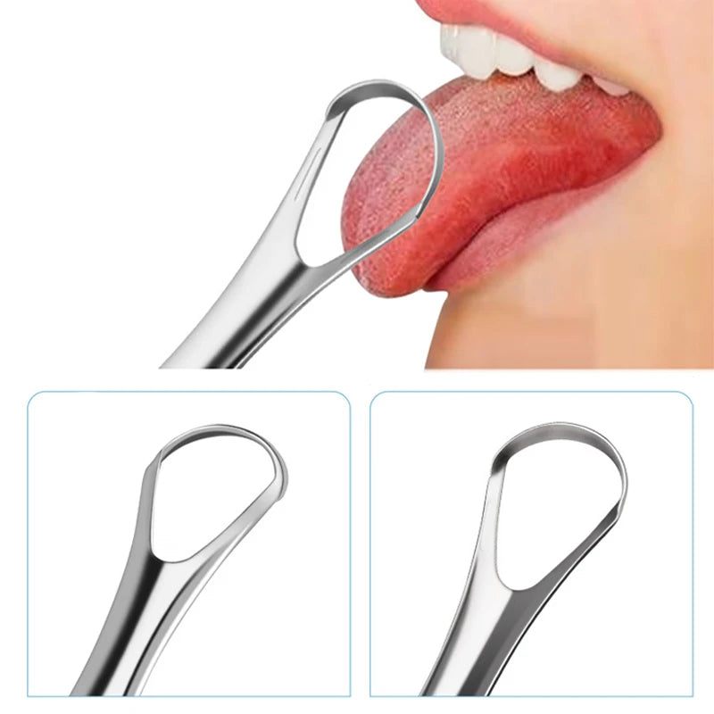 Stainless Steel Tongue Scraper Cleaner Travel Handy Case Fresh Breath Cleaning Coated Oral Hygiene Scrapper Cleaning Tools