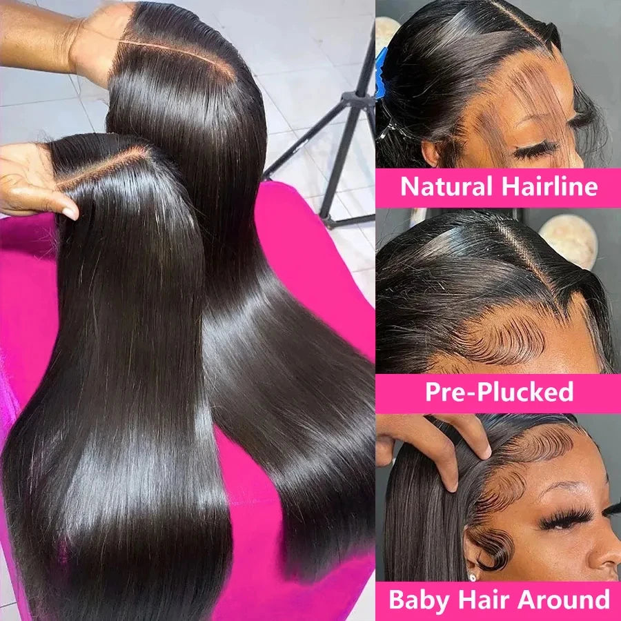 Wear Go Glueless Wig 30 32 Inch Bone Straight 13x6 HD Lace Frontal Wig Ready To Go Human Hair 6x4 HD Glueless Wigs Pre plucked