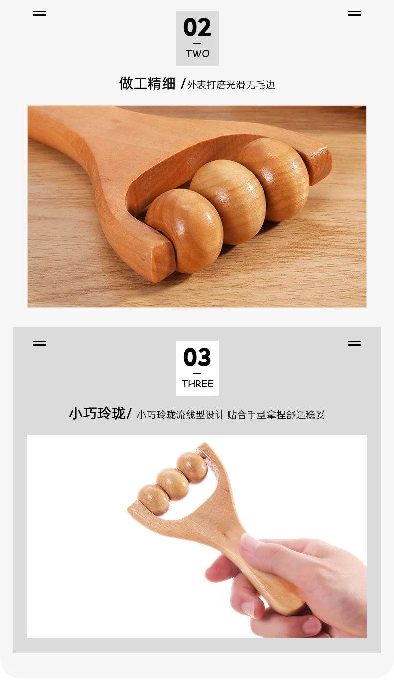 Mini Wooden Roller Massager Neck Shoulder Leg Universal Hand Massager Massage Tool Acupoint Foot Massager Muscle Pain Relief