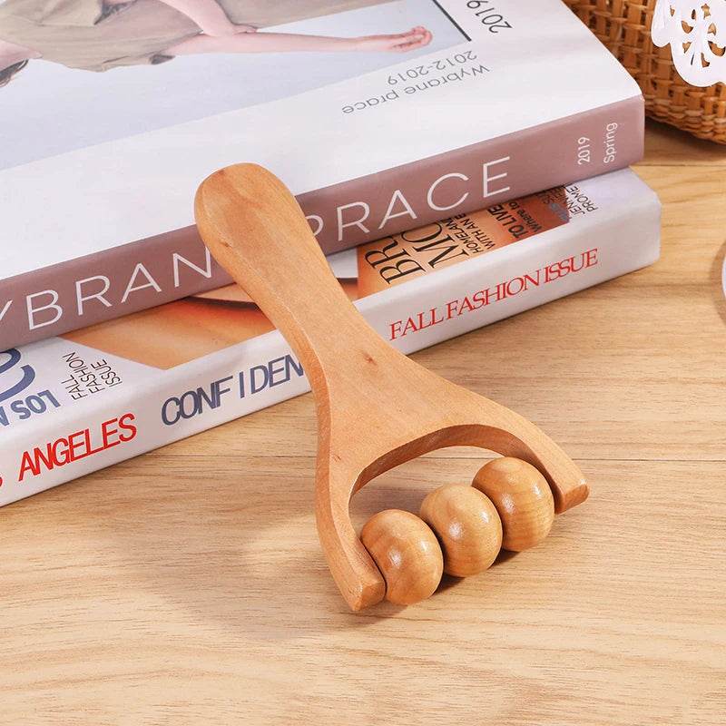 Wooden Roller Massager Neck Shoulder and Leg Universal Hand Massager Massage Tool Foot Massager - MarvelouStoree