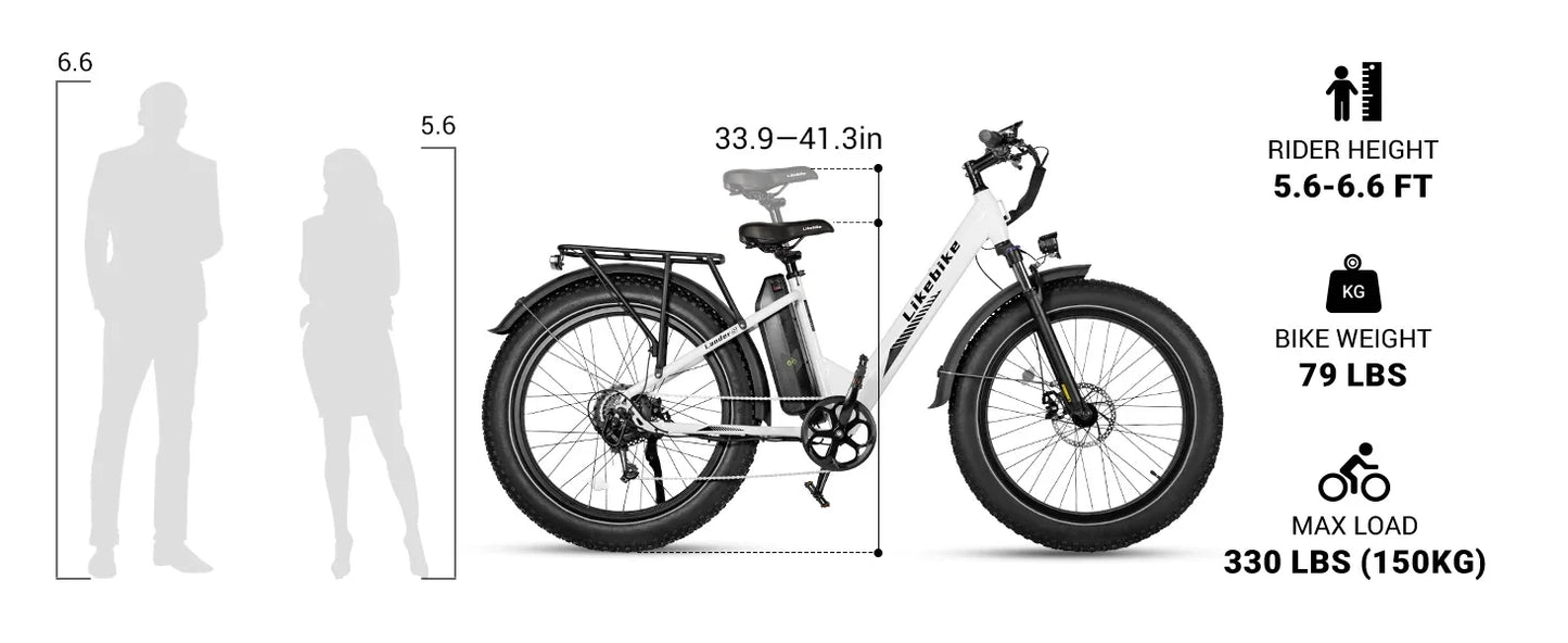 ALander S Adults.2849 Certified.26 Inch Fat Tire Mountain Ebike Step Through E-bike with 720W Motor.Speed