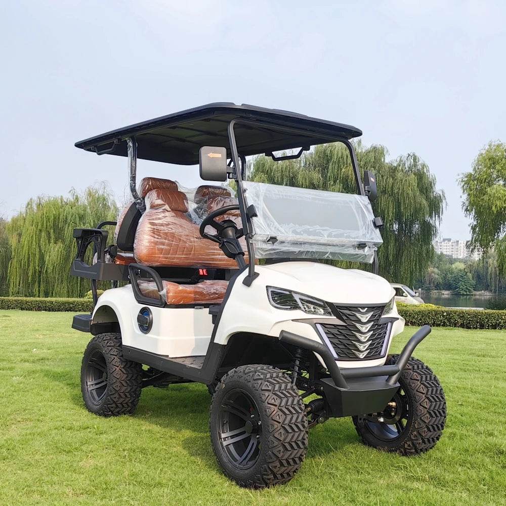 2024 New 4000W/5000W New Energy Golf Car 60V/72V Lithium Battery 4 Wheel 6 Seat Sightseeing Electric Golf Cart - MarvelouStoree