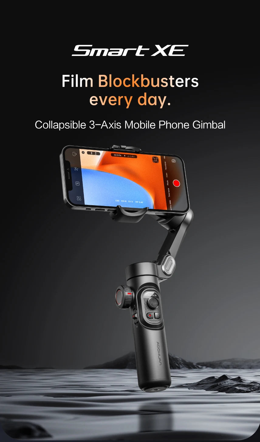 AOCHUAN Smart XE 3-Axis Handheld Gimbal Stabilizer for Smartphone iPhone Android Face Tracking Tiktok Vlog Live Streaming