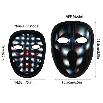 Bluetooth APP Light Up LED Mask Diy Picture Animation Text Halloween Christmas Carnival Costume Party Game Child Masks Deco GIFT