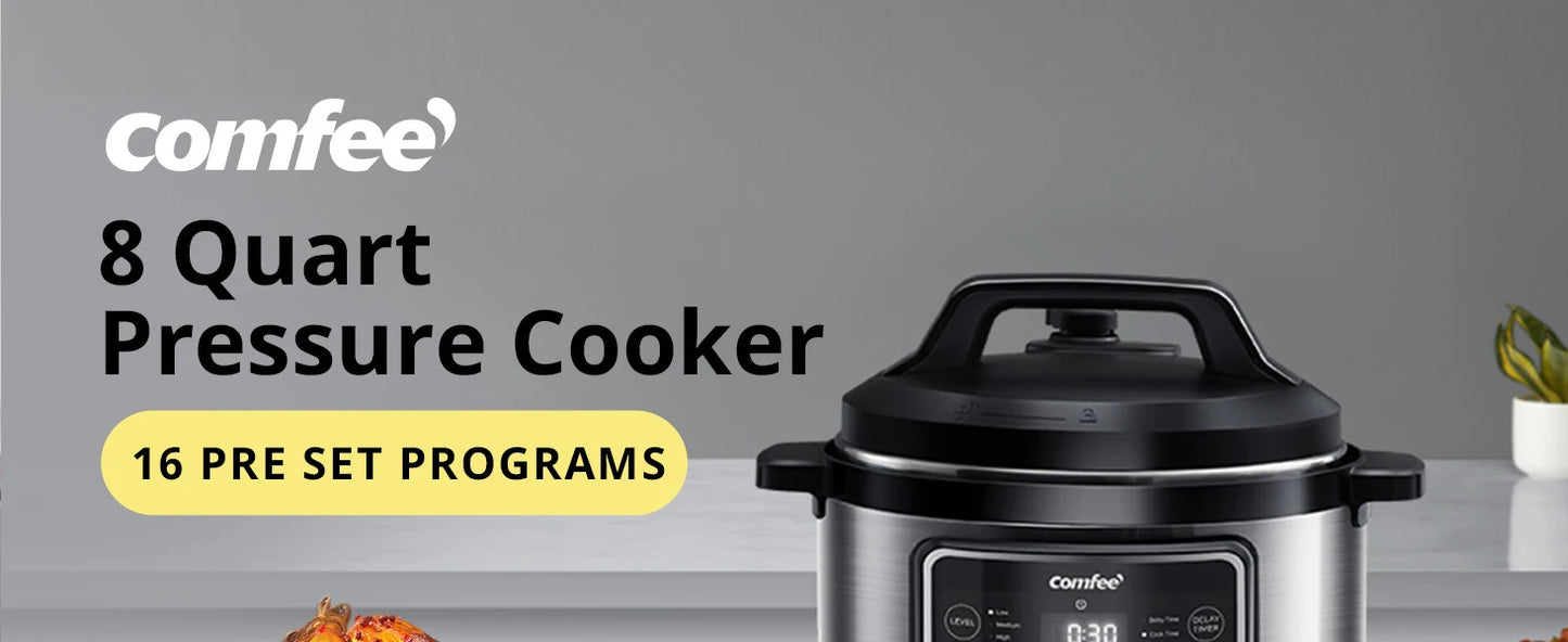 Cooker 8 Quart with 16 Cooking Functions, Olla de Presion Non-Stick Pot Yogurt Maker Rice Cooker Slow Cooker Sauté Steamer